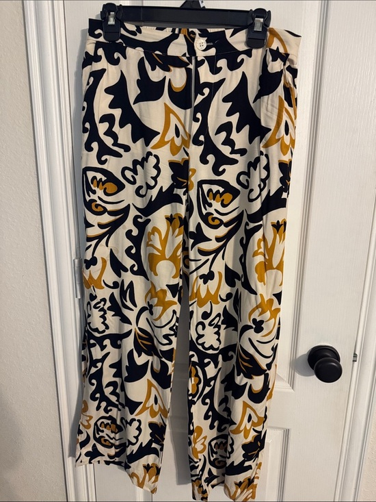 Sanctuary Pants - Sanctuary Wide-Leg Floral Print Pants in Black, Cream & Mustard